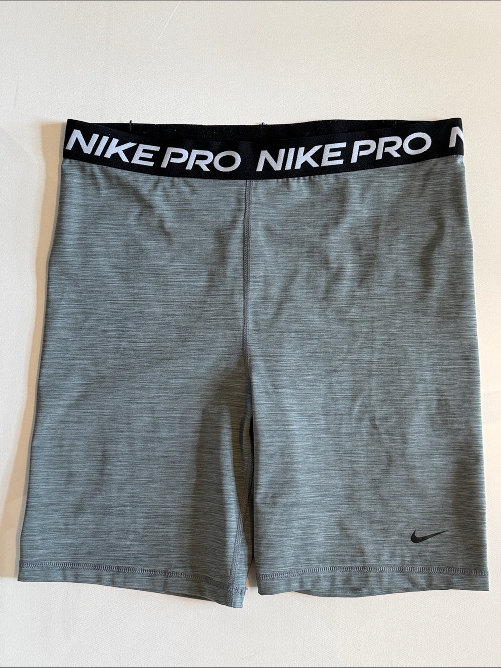 Nike Gray Performance Compression Shorts with Black Waistband